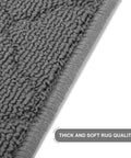 Close-up of grey polypropylene non slip stair treads for wooden steps, thick and soft texture, 28 by 9 inches, 10 pack