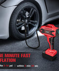 Cordless Tire Inflator With Digital Pressure Gauge, Lightning Fast 30L Per Minute Inflation, inflating car tire, LED display