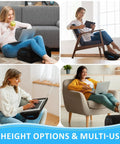Foot Rest Under Desk With Two Adjustable Heights Ergonomic Foot Stool With Washable Cover for Back and Hip Pain Relief in use indoors.