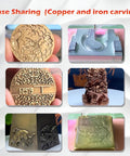 Copper and iron carvings made by Four Axis Desktop CNC Router With 36000 RPM 1200W Water Cooled Spindle, Precision Square Rails