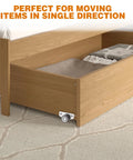 1 Inch Side Mount Caster Wheels Set Of 4 Non Swivel Rigid Mini Furniture Casters installed on wooden drawer under bed