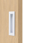 Sliding Pocket Door Flush Handles With Recessed Finger Pulls For Closet And Barn Doors, 304 Stainless Steel Cabinet Hardware in Snow White