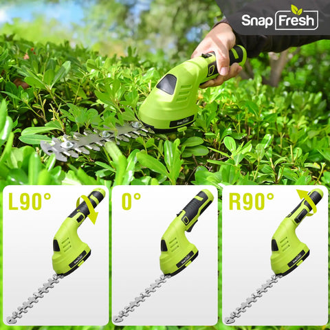 Cordless 2-In-1 Hedge Trimmer And Grass Shears With 180 Degree Rotating Head Lightweight 7.2V for garden trimming