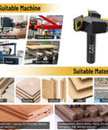 Beefy 1/2 Inch Shank Slab Flattening Router Bit With 2 Inch Cutting Diameter And 3-Wing Coated Carbide Inserts for various routers and materials.