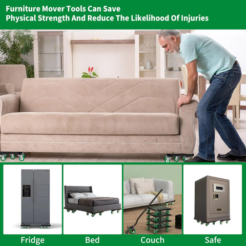 Heavy Duty Five Wheel Furniture Dolly With 360 Degree Rotating Casters, Handles Up To 3000 Lbs Load, Includes Measure Tape And Leveler, Pry Bar, Non Slip Mats, And Storage Bag For Easy, Smooth Moves Of Heavy Furniture