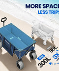 Beast Heavy Duty Beach Wagon With 9x4 All Terrain Sandproof Wheels, 300L Oversized Foldable Cart And Side Bag on beach