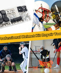 61 Piece Hockey And Football Helmet Repair Kit With J Clips R Clips Gaskets Nuts Screws Chin Strap Adapters And Screwdriver All In One Replacement Parts For Quick On Field Fixes And Secure Fits with images of various sports helmets.