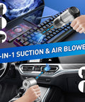 Cordless Car Vacuum With 20000Pa High Power Suction, Brushless Motor, 3 In 1 Vacuum, Air Duster, And Keyboard Cleaner in use