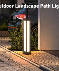 Outdoor Path Light 31.5 Inch Modern Landscape Bollard Lighting illuminating driveway and garden pathway, luxury LED lamp IP54 weatherproof