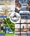 Heavy Duty Square Weld Nuts M8-1.25 UNC Carbon Steel Machine Screws Gray 10 Pack, displayed among furniture and vehicles.