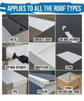 One Coat Wonder EPDM Butyl Rubber Roof Coating And Waterproof Sealant for EPDM TPO Metal Fiberglass Concrete applications shown
