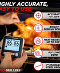 Digital Meat Thermometer For Grilling And Smoking With 7 Preset Temperature Alerts, Timer And Alarm in use with turkey in oven