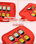 Inside view of Hello Kitty Nintendo Switch Cartridge Case Zip Storage Wallet 36 Game Capacity with 12 Slots, highlighting interior features.