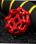 Red cast wheel from 10 Pack Cast Wheel Handles For Water Valves With Flat Bottom Design Heavy Duty Gate Hand Wheel Smooth Polished Surface