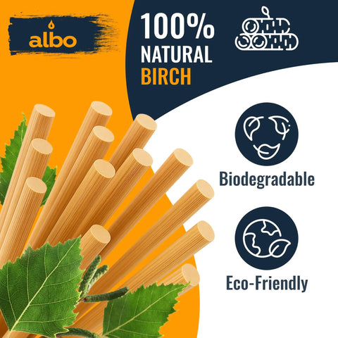 Pro Grade Round Wooden Dowel Rods Smooth As Silk One Quarter By Twelve Inches Go To Choice For Crafts Diy Builds, showing natural birch sticks.
