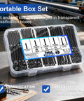 All In One M4 Screw Kit 220Pcs Set With M4 X 30/35/40/45/50mm Hex Socket Head Cap Screws in transparent storage box