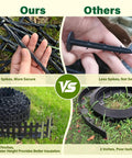 Comparison of No Dig Landscape Edging Kit 50 Feet Flexible Plastic Lawn Border with 80 spikes and other product.