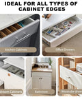 Four Pack 24 Inch Cabinet Door Edge Guards With Strong Adhesive Strip For Kitchen Cupboards offers knockouts on kitchen, office, bedroom, and bathroom edges.