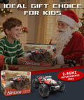 Child receiving 2.4GHz Remote Control Off Road Monster Truck 1 18 Scale With LED Lights Proportional Throttle 26 KMH Speed as gift