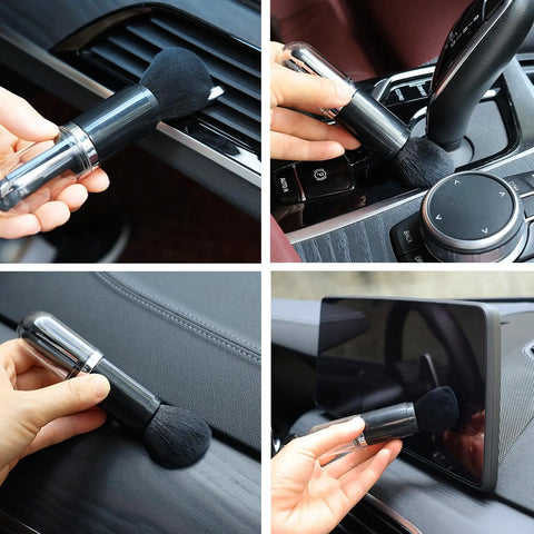 Four Pack Microfiber Duster Brush Set For Keyboards Phones Cars And More, Ultra Soft Fibers cleaning car dashboard and controls