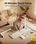 Cubiker 40X24 Electric Standing Desk Adjustable Sit Stand Home Office Table assembly process with pre-labeled parts.