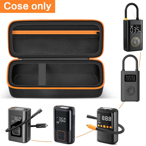 Universal Air Pump Case Storage Bag for Cordless Tire Inflator with secure zipper and mesh pocket for accessories.