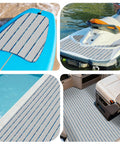 Self Adhesive EVA Foam Soft Foam Decking 6mm Grippy Non Slip Marine Decking With Teak Look Finish in use on various watercraft