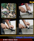 TOOLAN 8-in-1 multi-blade hand saw with quick-change blades for wood and metal tubes (steel, plastic, stainless)