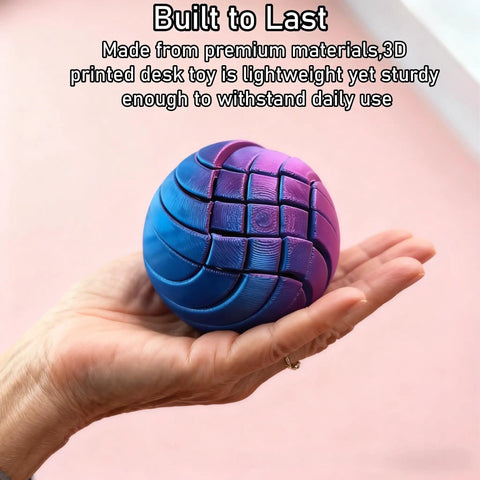 Hand holding Gear Ball Fidget Toy With Liquid Flow For Stress Relief And Anxiety Calm 3D Printed Twistable Desk Toy