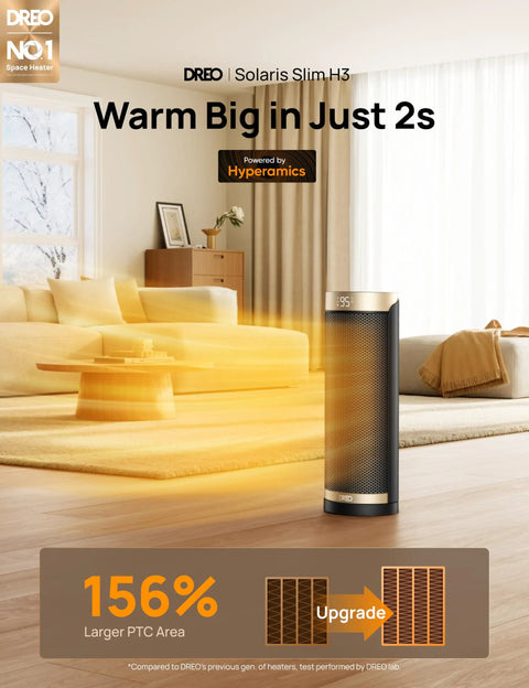 Space Heater With 1500W Power, Thermostat, 70 Degree Oscillation, Five Modes, Remote, 12 Hour Timer, Super Quiet Portable Heater