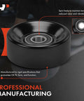 A-Premium belt idler pulley, black, front view with visible bearing; automotive replacement part.