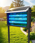 Outdoor Solar Bug Zapper For 3000 Sq Ft Coverage, Waterproof Mosquito Killer With 3 LED Tubes, set up in a garden
