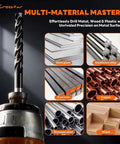 Crosstar M35 cobalt drill bit set, TiAlN-coated, 21pcs for hardened metal & stainless steel, front view