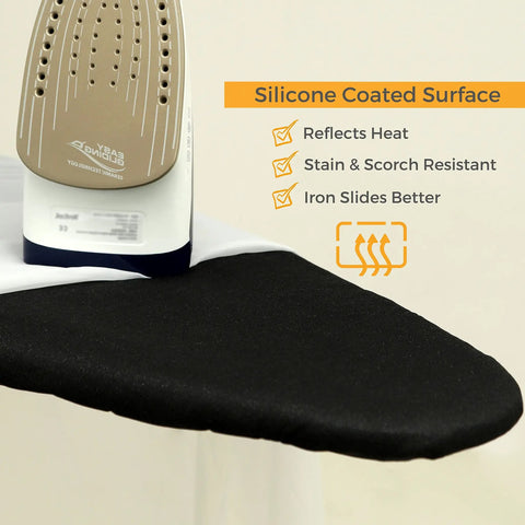 Ironing Board Cover And Pad For Standard 15 Inch By 54 Inch Heavy Duty Cotton Padding Extra Thick 4 Layer Heat Reflective And No Slip Elastic Edge Black