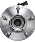 Top view of a 2 Pack Rear Wheel Bearing Hubs Assembly For Dodge Grand Caravan 2012-2020 Chrysler Town And Country 2012-2016 Ram C/V 2012-2015 And VW Routan 2012-2014 Replacement Wheel Hub Bearings showing a 5-bolt pattern with ABS sensor