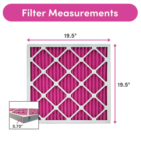 Pet Friendly Air Filter 20x20x1 2 Pack Made In USA Color Changing Odor Removal For Cats And Dogs MERV 8 Exact Size 19.5x19.5x0.75