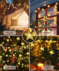 Solar Star String Lights 39Ft Outdoor Waterproof Fairy Lights With 100 LEDs, 8 Modes used for room decor, fence, garden, party