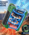 Waist Clip Fan With 10000mAh Battery Rechargeable Belt Cooler 59 Feet Per Second Airflow 18500 RPM 6 Speed Settings Hands Free