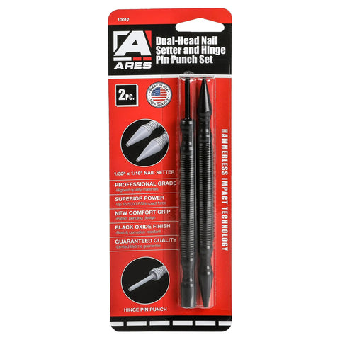 Dual Head Nail Setter And Hinge Pin Punch Set Workhorse Tool With One Thirty Second Inch And One Sixteenth Inch Heads