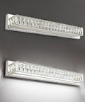 Crystal Bathroom Light Fixtures Over Mirror 22 Point 8 Inch LED Vanity Lights For Bath Chrome Stainless Steel With Polished Finish 6000K Bright White