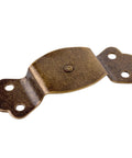 Built Like A Tank Antique Brass Trunk Handle Loops heavy gauge steel mount with curved ends for vintage cabinetry.
