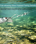 Ball Bearing Fishing Swivels Snaps 34 Piece Box Heavy Duty Saltwater Barrel Swivels Quick Change Lure Clips Tackle Set For Redfish And Striped Bass Prevent Line Twist And Knotting On Casting And Trolling Rigs, silver swivel in water