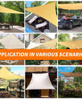 Application scenarios of Heavy Duty 16x16x16 Foot Sun Shade Sail Triangle Permeable 185GSM Dark Grey Outdoor All Weather Shade Cover