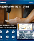 Versatile Sheet Metal Screws Kit With 155 Self Tapping Tek Screws In Six Sizes From Half Inch To Two Inches Zinc Plated Modified Truss Head For Wood Metal And Plastic In Durable Plastic Case With Clear Size Labels image showing screws and case