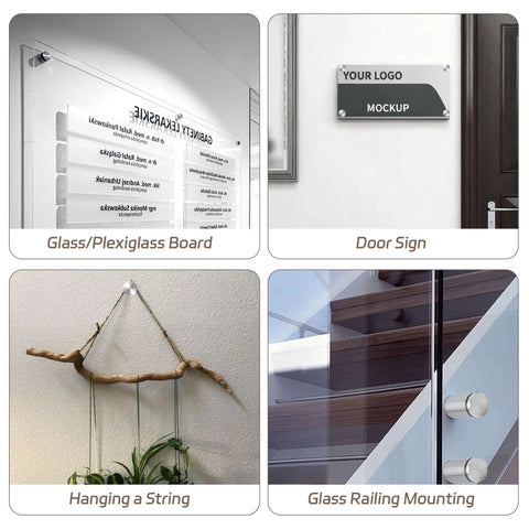 Stainless Steel Sign Standoff Screws 1 Inch By 1.38 Inch Wall Mount For Glass And Acrylic Frames Brushed Finish