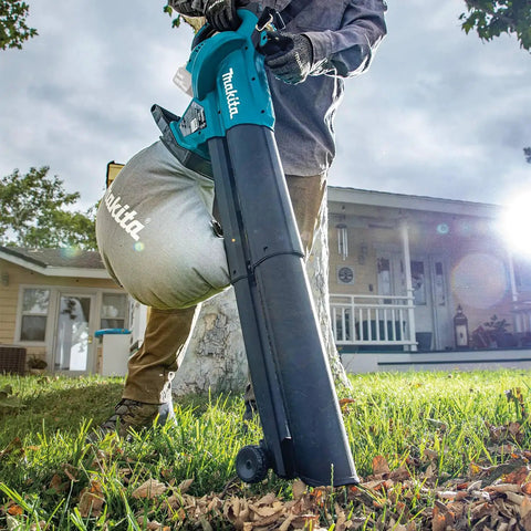 Person using 3-In-1 Cordless Leaf Blower Vacuum Mulcher, 18V LXT Brushless Tool Only, Converts From Blower To Vacuum Mulcher