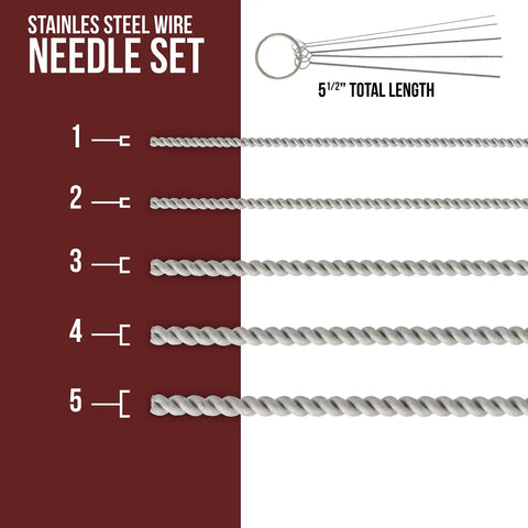 Stainless steel wire needle set from 13 Piece Airbrush Cleaning Kit With Glass Cleaning Pot Jar And Holder 5 Cleaning Needles 5 Cleaning Brushes 1 Wash Needle How To Link Card For Quick Pro Grade Maintenance.