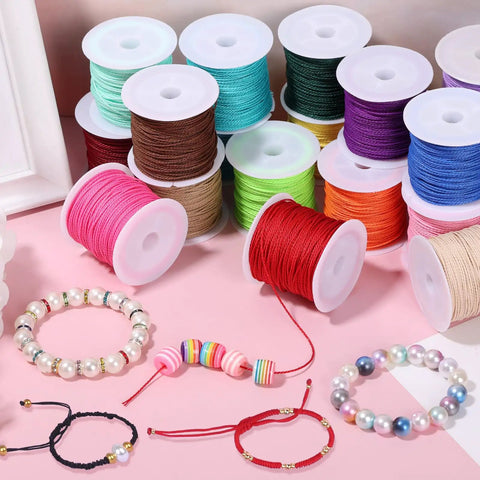 Twenty Rolls Wax String For Bracelet Making, Waxed Thread Cord For DIY Bracelets And Macrame, 1mm Thickness, colorful rolls