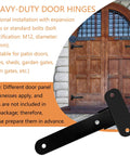 2 Pack Heavy Duty Gate Hinges Weld On Or Bolt On 900 Lbs Capacity shown with wooden gate installation example