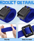 Two Piece Nylon Weight Belt Set With Hard Plastic Buckles For Freediving And Spearfishing Blue Adjustable 58 Inch Belts